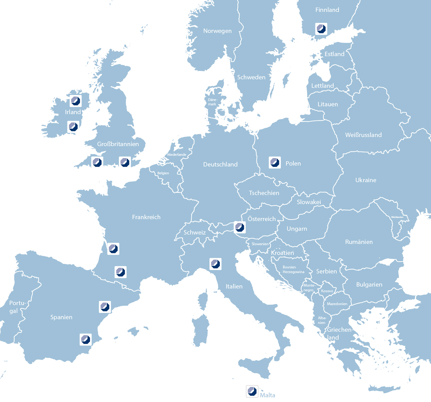 Standortkarte Europa